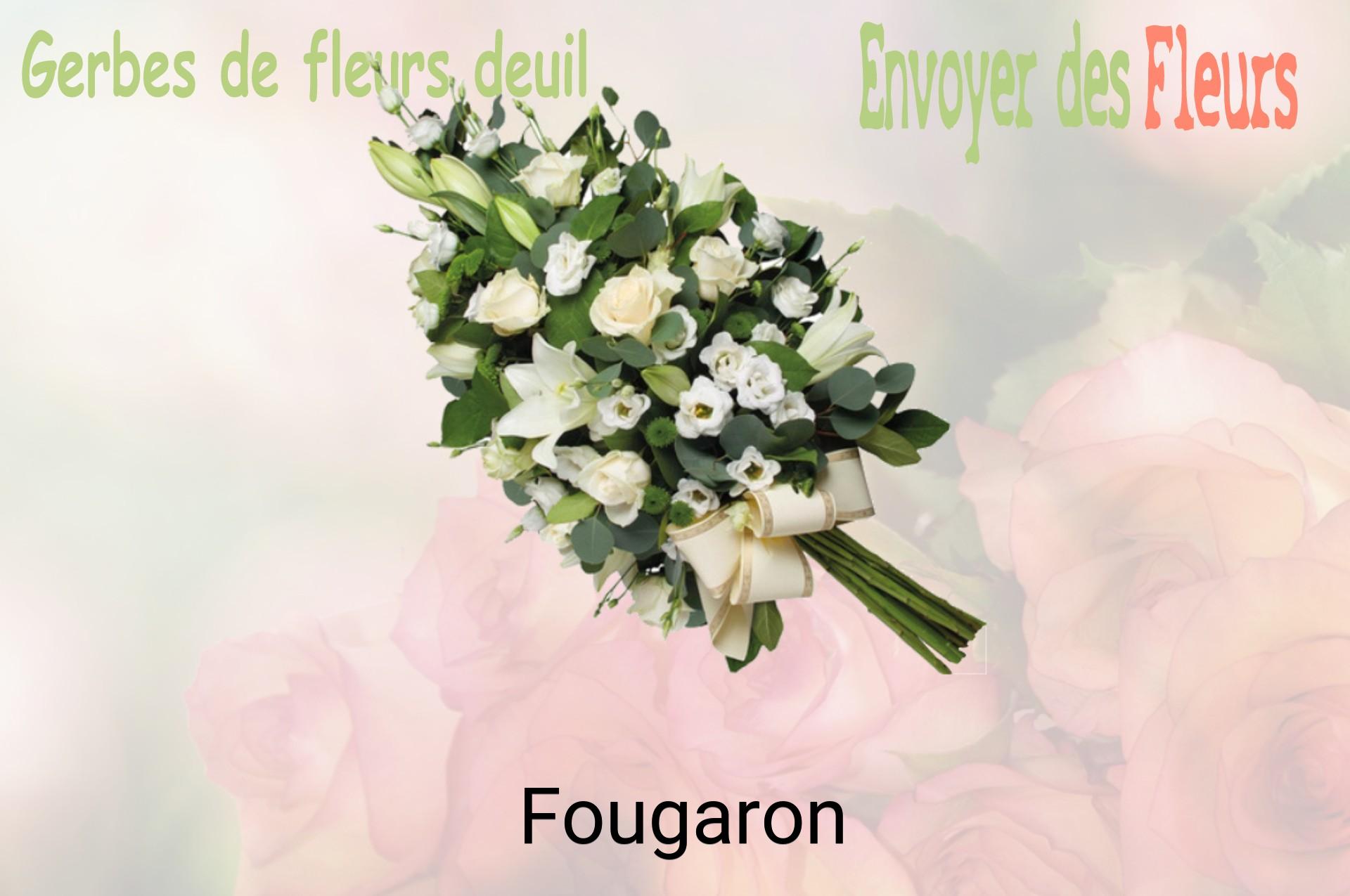 Gerbe de fleurs de deuil livrée à Fougaron